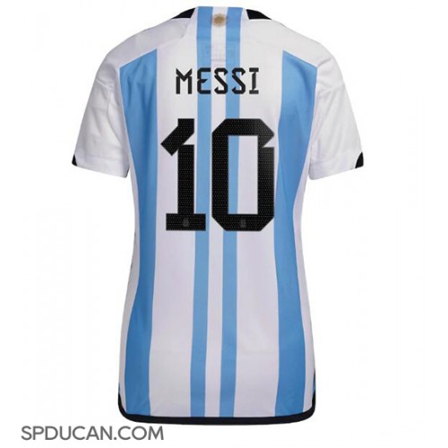 Zenski Nogometni Dres Argentina Lionel Messi #10 Domaci SP 2022 Kratak Rukav